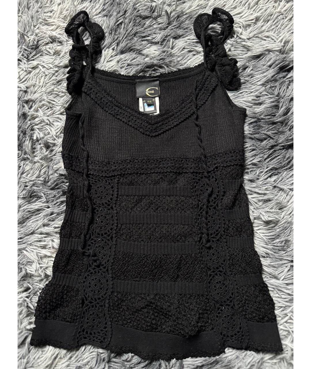 JUST CAVALLI Черная хлопковая майка, фото 6