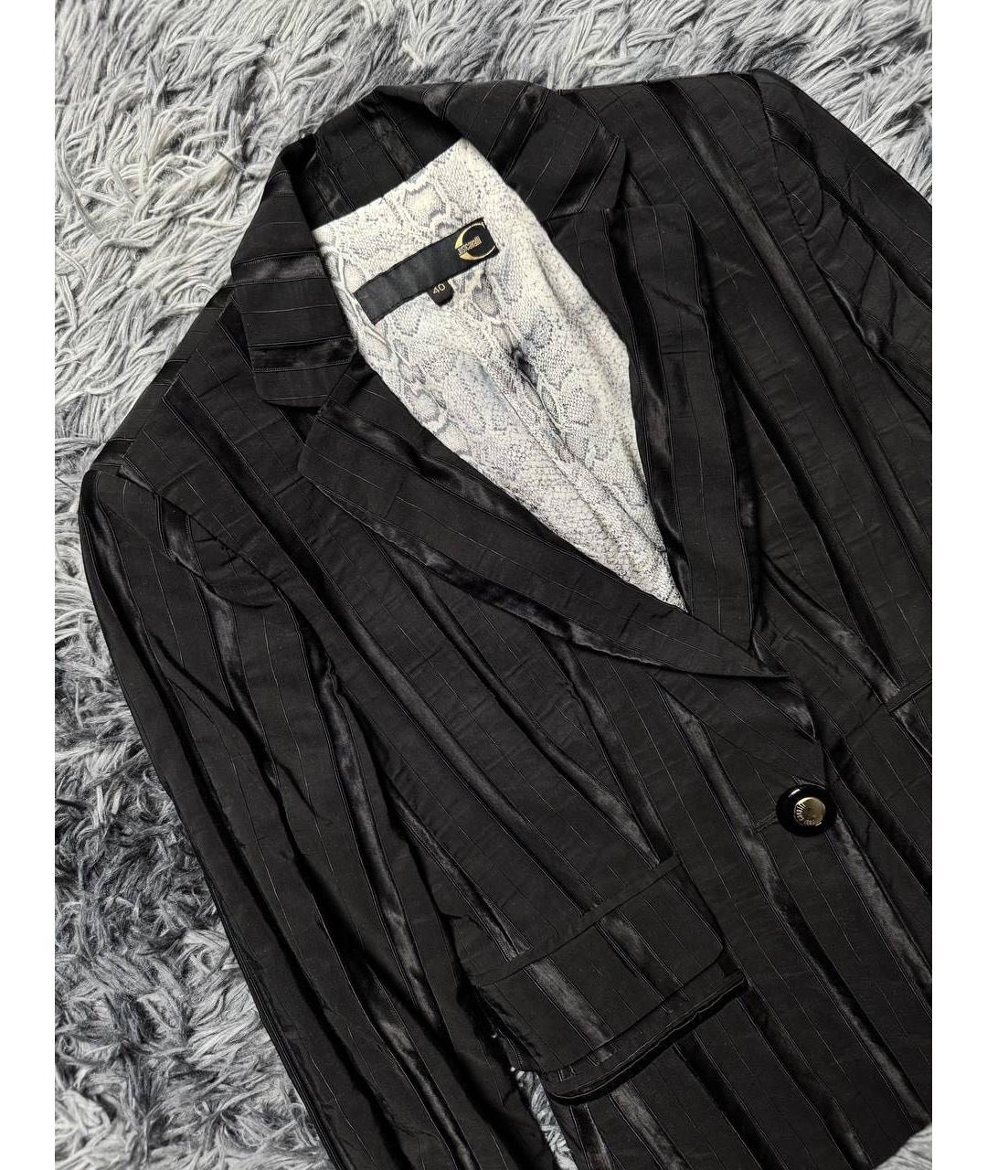 JUST CAVALLI Черный хлопковый жакет/пиджак, фото 4