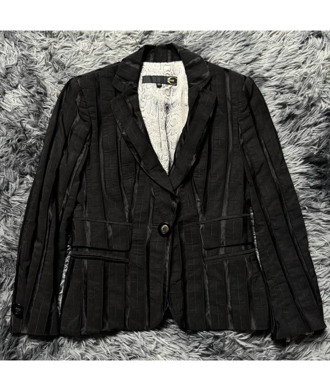 JUST CAVALLI Черный хлопковый жакет/пиджак, фото 7