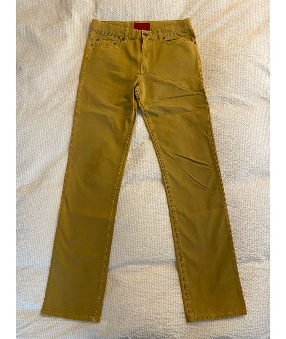 CH CAROLINA HERRERA Горчичные хлопковые брюки чинос, фото 5