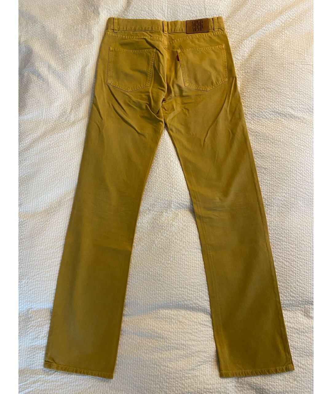 CH CAROLINA HERRERA Горчичные хлопковые брюки чинос, фото 4