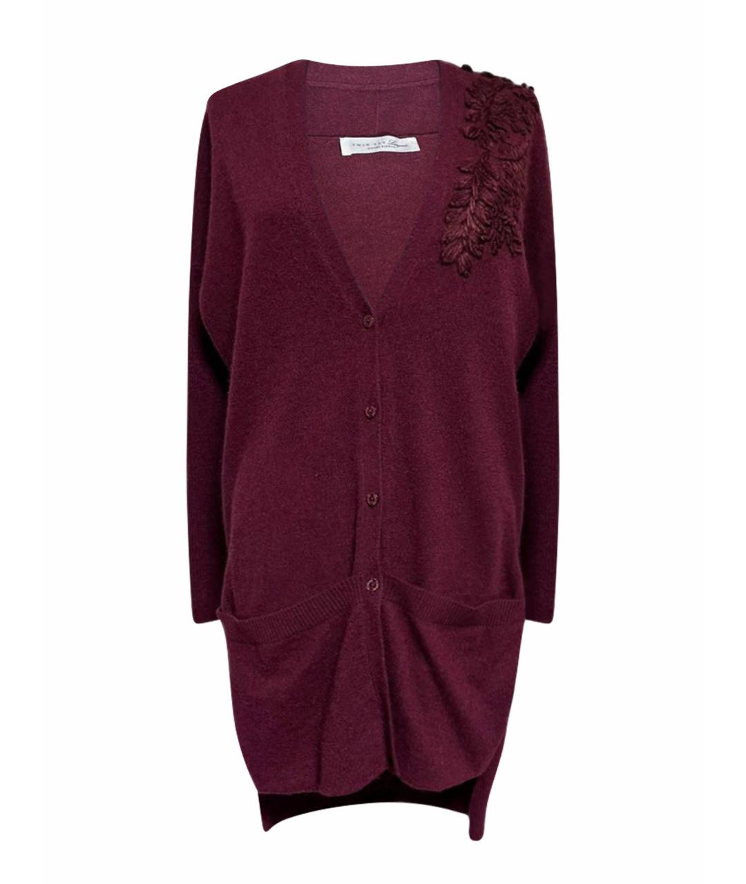 TWIN-SET Бордовый шерстяной кардиган, фото 9