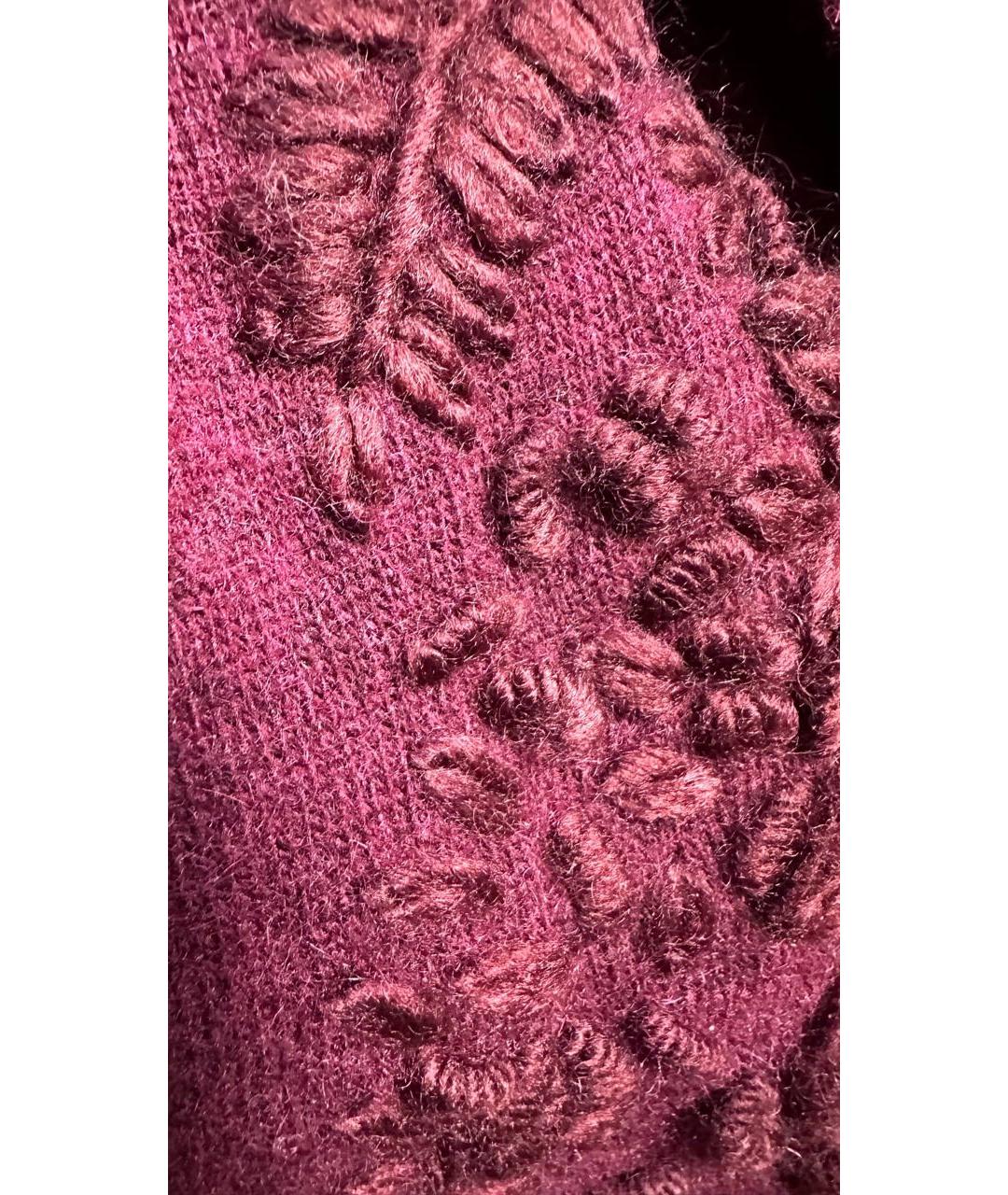 TWIN-SET Бордовый шерстяной кардиган, фото 7