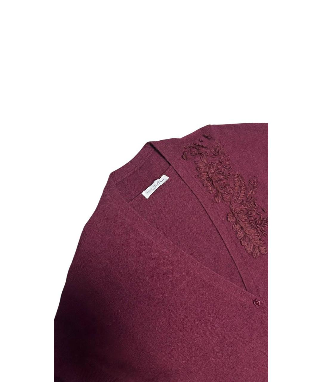 TWIN-SET Бордовый шерстяной кардиган, фото 3