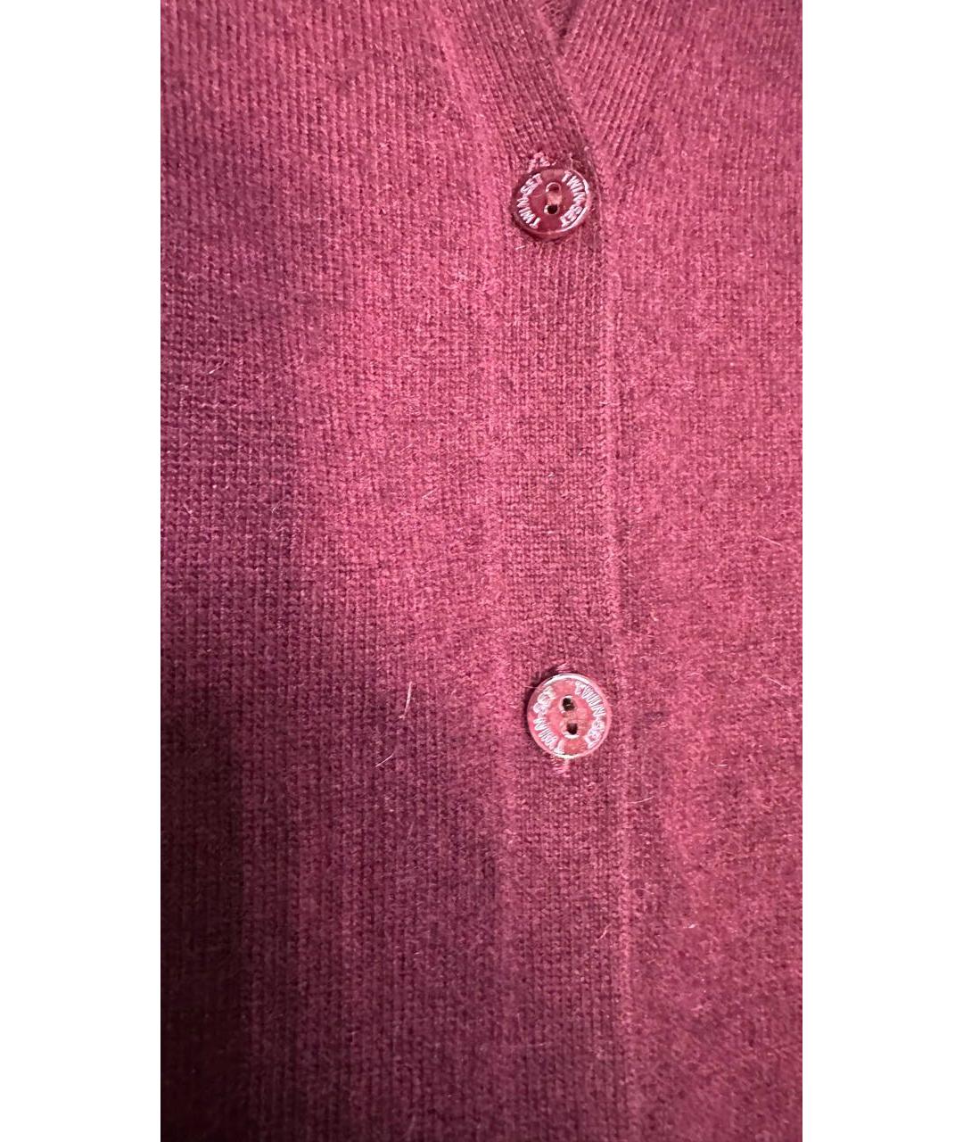 TWIN-SET Бордовый шерстяной кардиган, фото 8