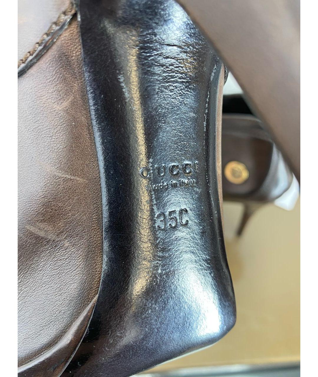 GUCCI Коричневые кожаные ботильоны, фото 8