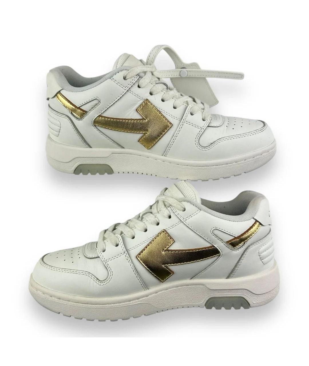 OFF-WHITE Белые кожаные кроссовки, фото 2