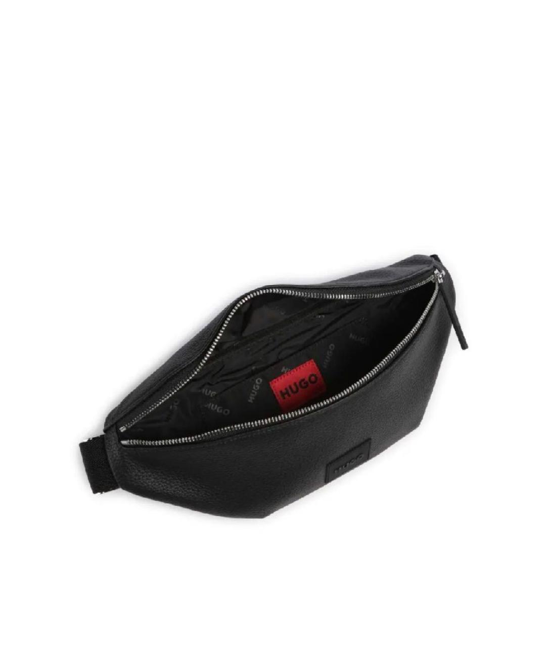 HUGO Черная поясная сумка из искусственной кожи, фото 3