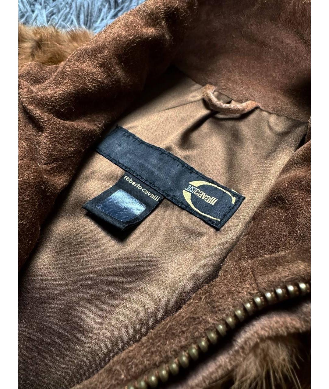 JUST CAVALLI Коричневая замшевая куртка, фото 5