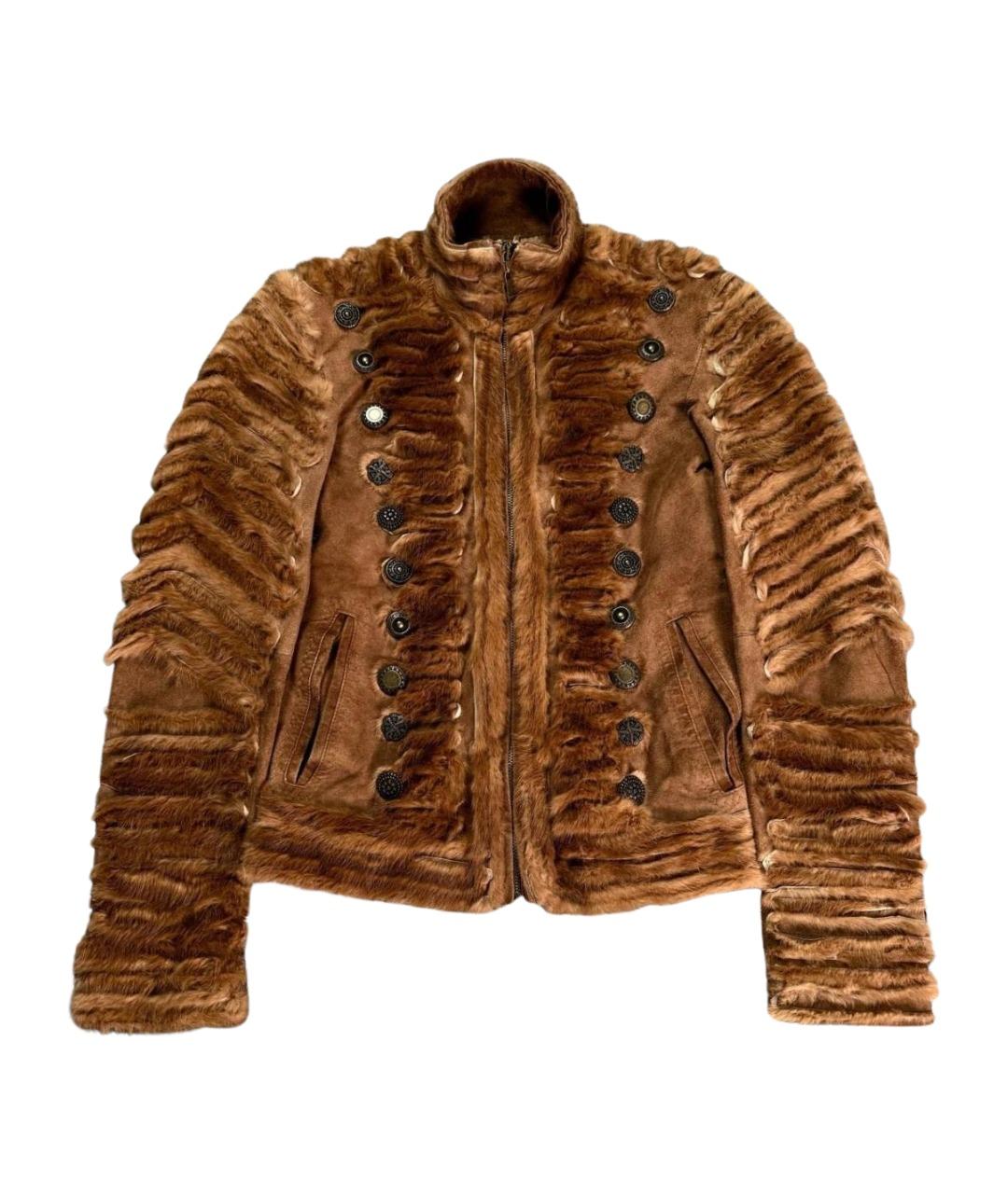 JUST CAVALLI Коричневая замшевая куртка, фото 1