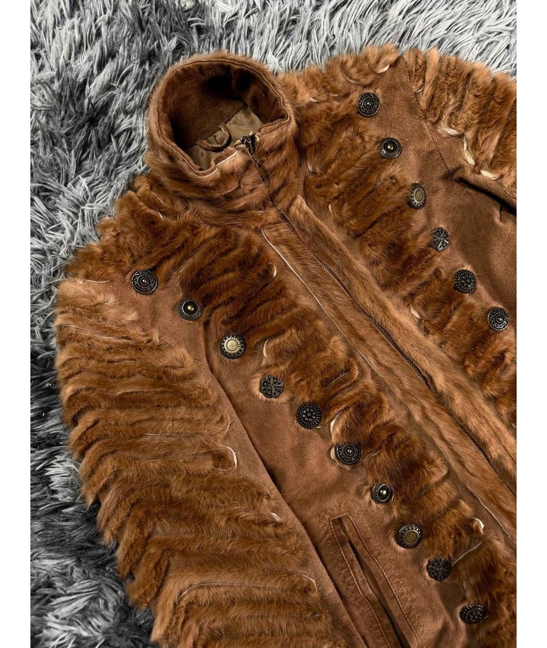 JUST CAVALLI Коричневая замшевая куртка, фото 4