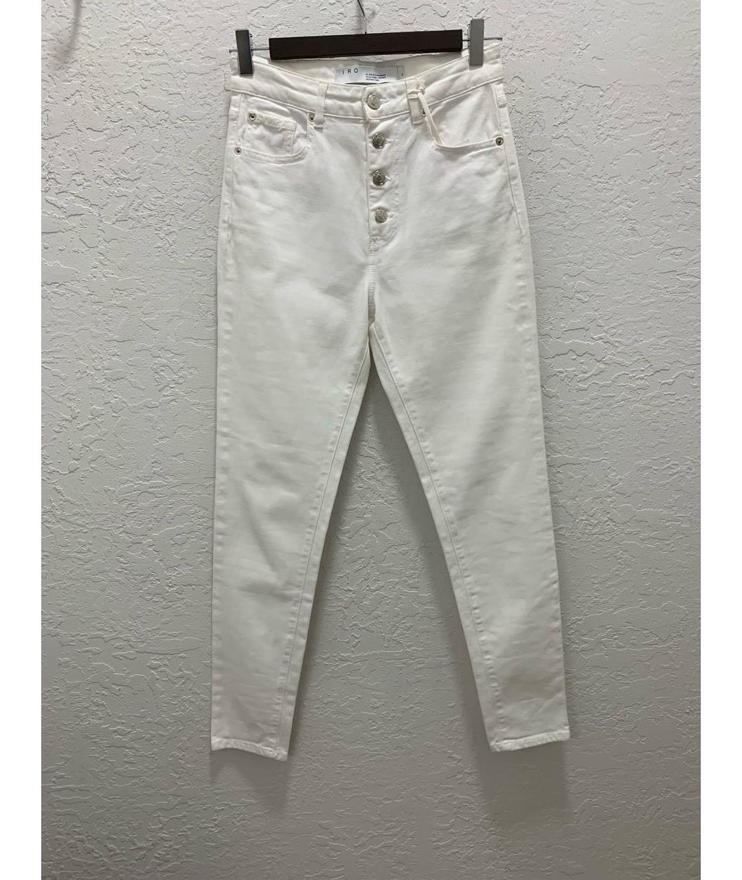 IRO Белые хлопко-эластановые прямые джинсы, фото 5