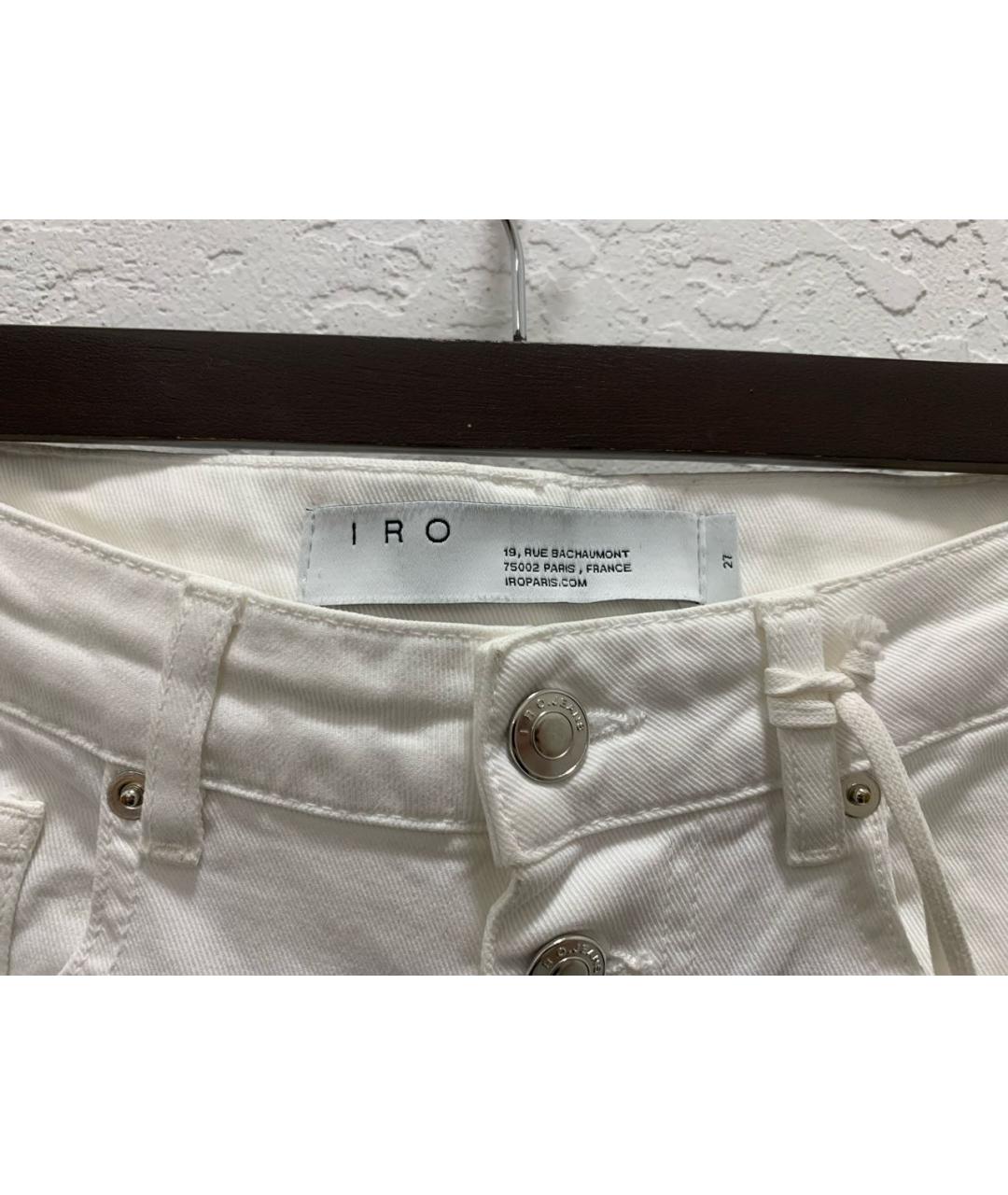 IRO Белые хлопко-эластановые прямые джинсы, фото 3