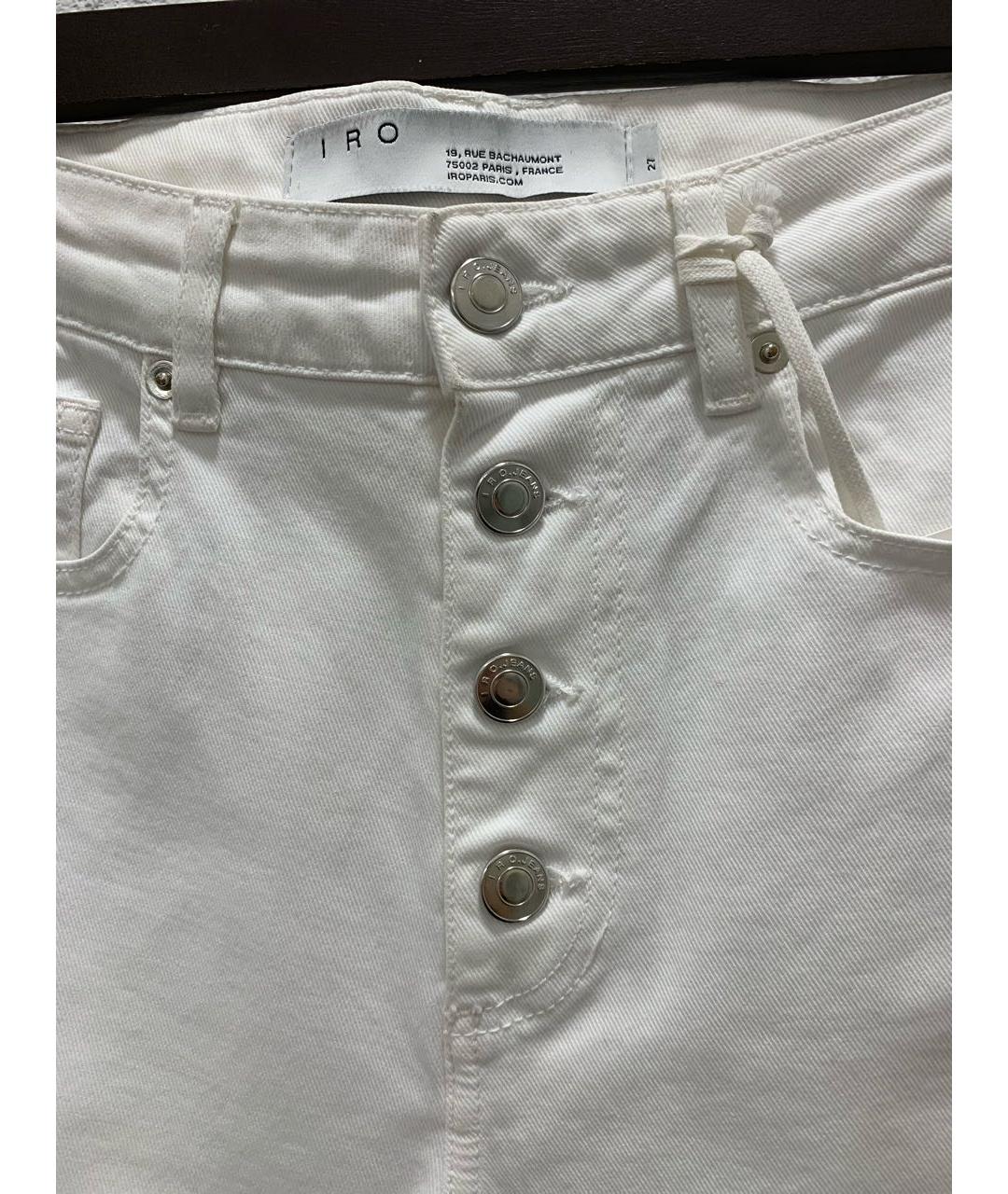 IRO Белые хлопко-эластановые прямые джинсы, фото 4
