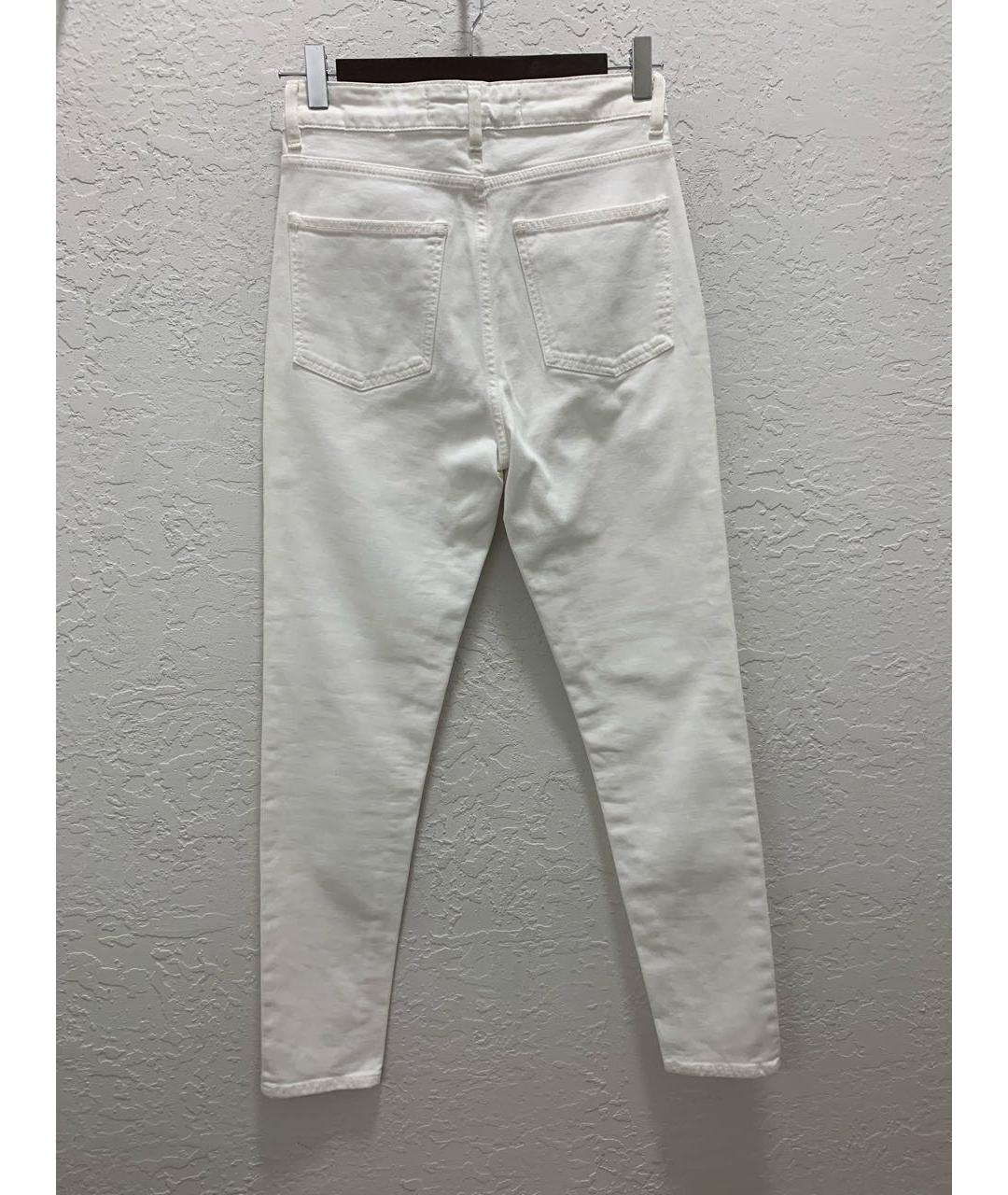 IRO Белые хлопко-эластановые прямые джинсы, фото 2