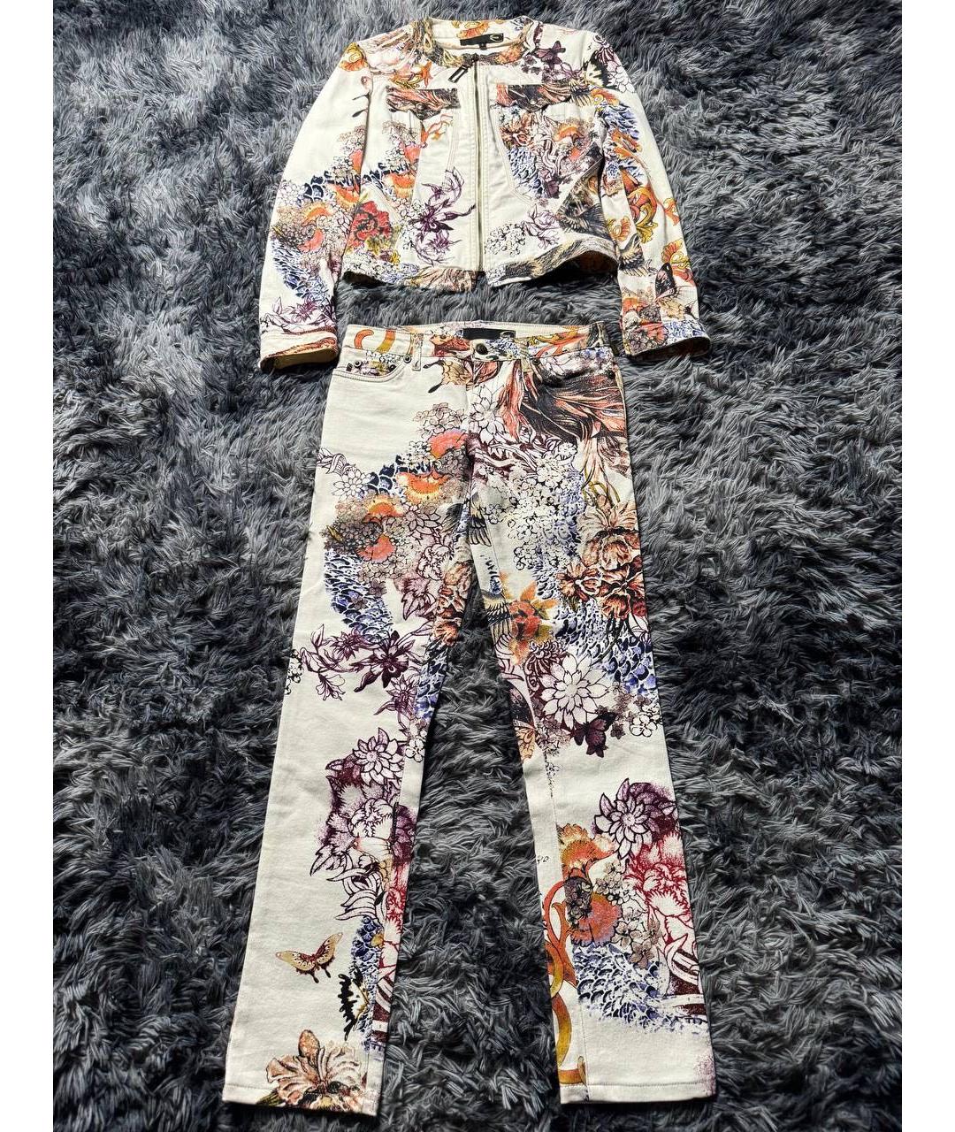 JUST CAVALLI Белый хлопковый костюм с брюками, фото 5