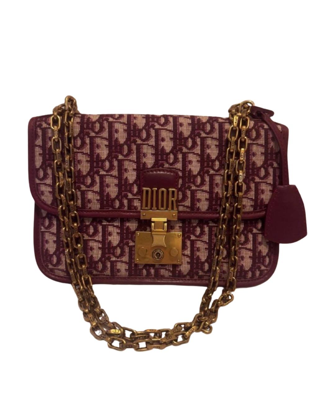 CHRISTIAN DIOR Бордовая жаккардовая сумка через плечо, фото 1