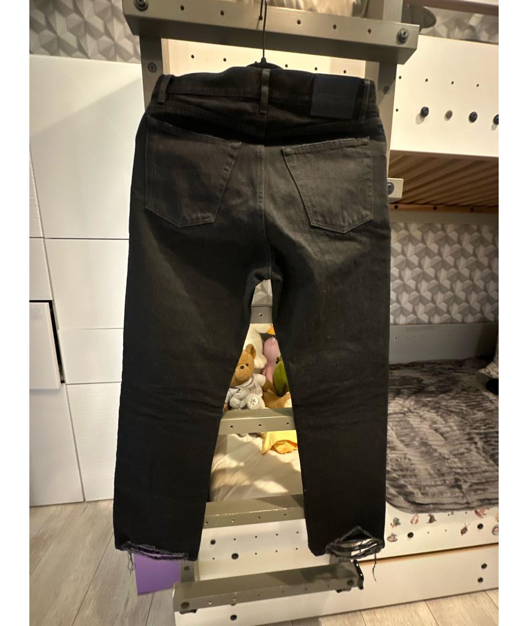 BALENCIAGA Черные хлопко-эластановые прямые джинсы, фото 2