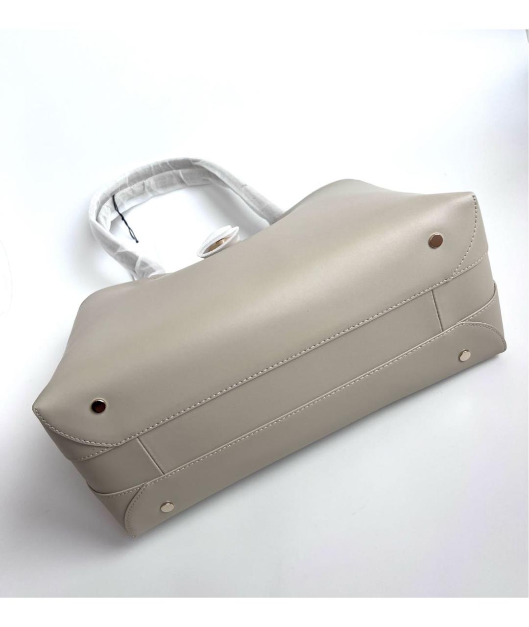 FURLA Бежевая кожаная сумка с короткими ручками, фото 5