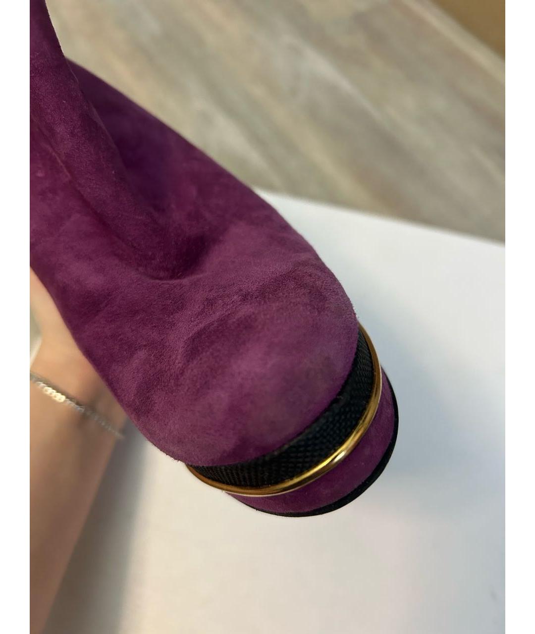 GIAN MARCO LORENZI Фиолетовые замшевые ботильоны, фото 6