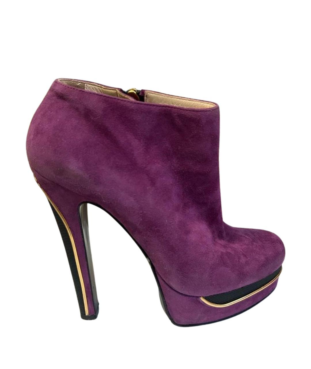 GIAN MARCO LORENZI Фиолетовые замшевые ботильоны, фото 1