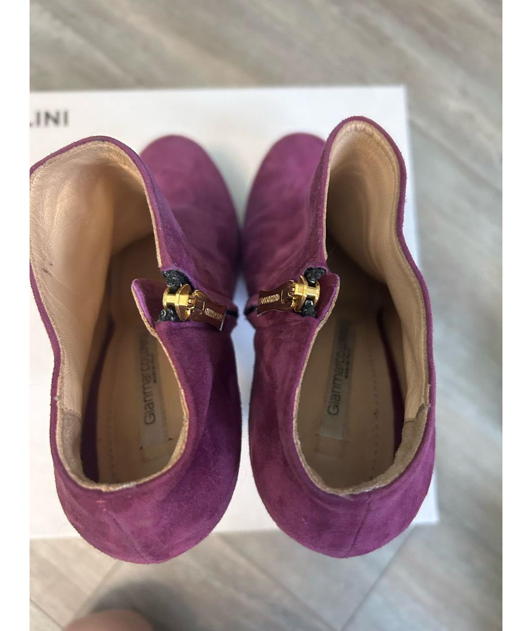 GIAN MARCO LORENZI Фиолетовые замшевые ботильоны, фото 3