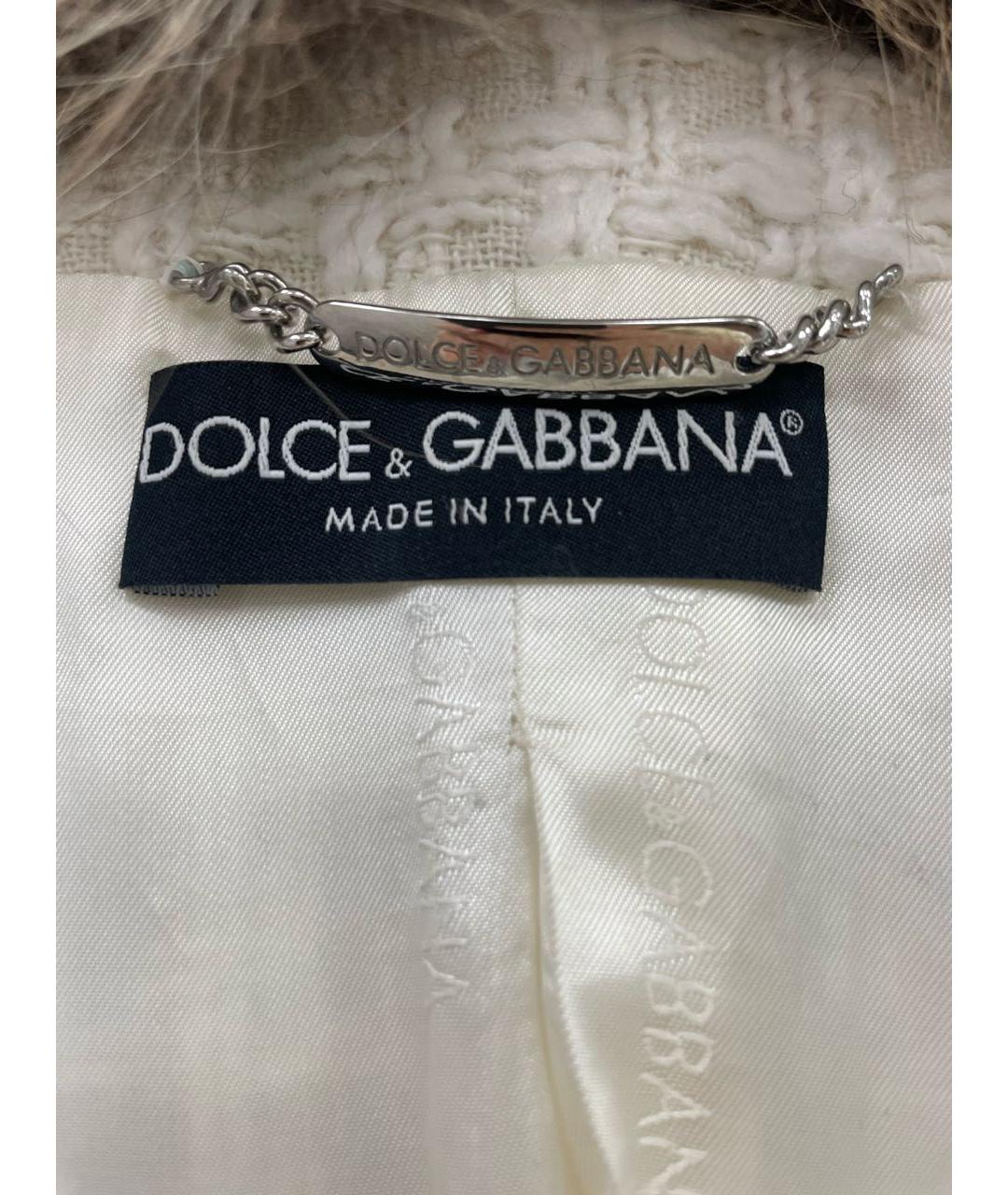DOLCE&GABBANA Белое пальто, фото 3