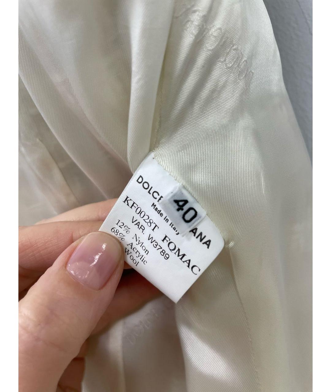 DOLCE&GABBANA Белое пальто, фото 5