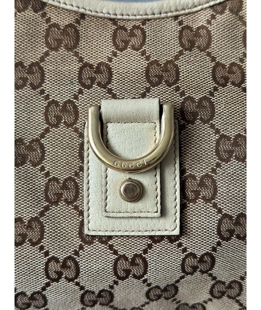 GUCCI Бежевая тканевая сумка с короткими ручками, фото 6