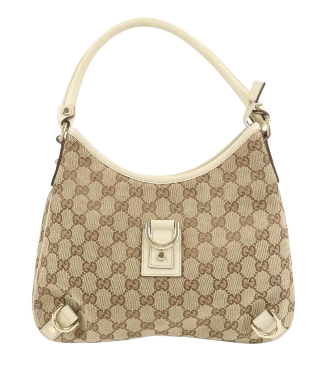 GUCCI Бежевая тканевая сумка с короткими ручками, фото 1