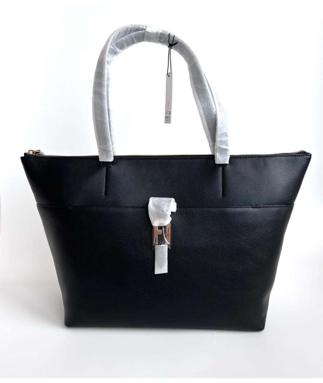 FURLA Черная кожаная сумка тоут, фото 9