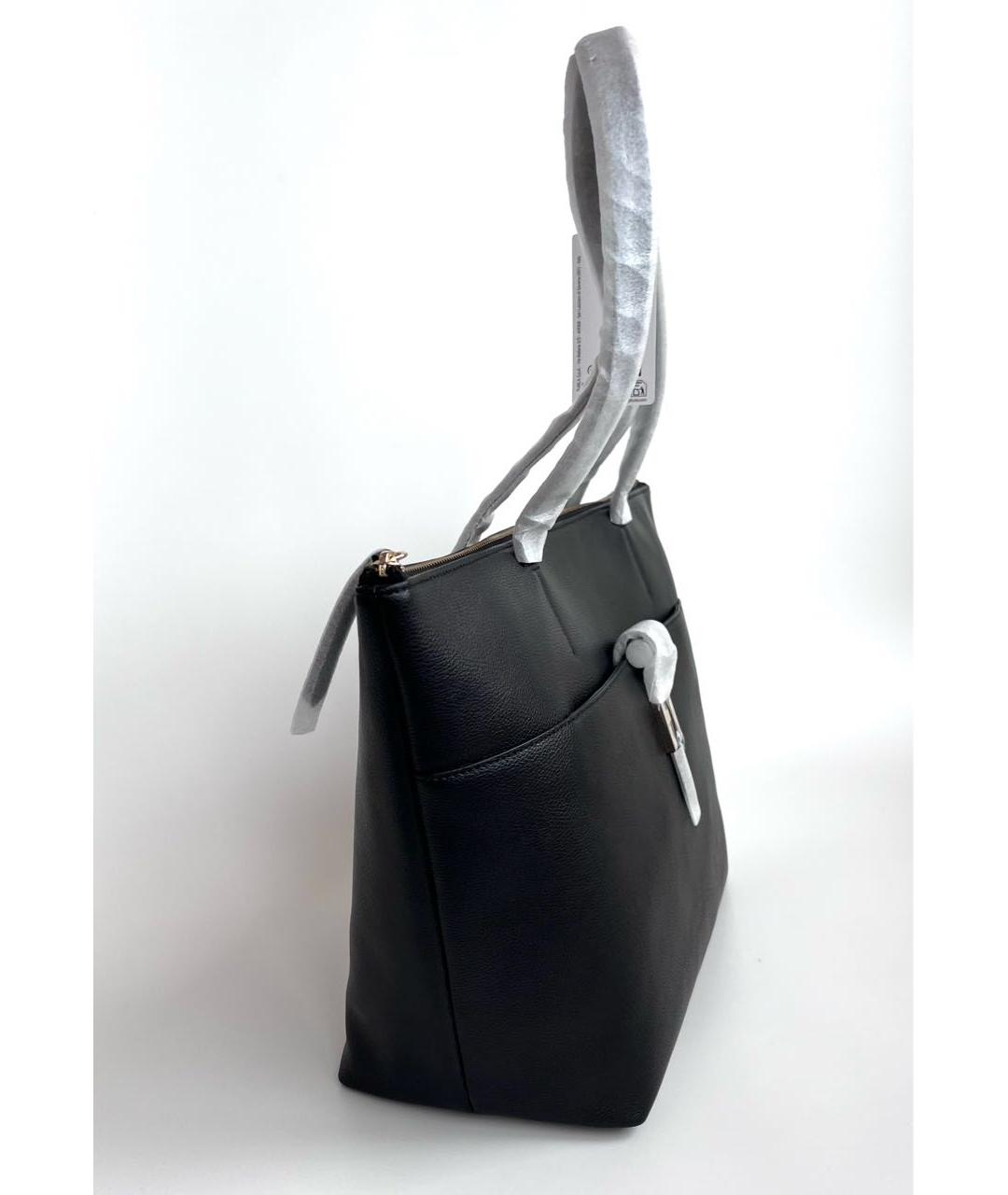 FURLA Черная кожаная сумка тоут, фото 2