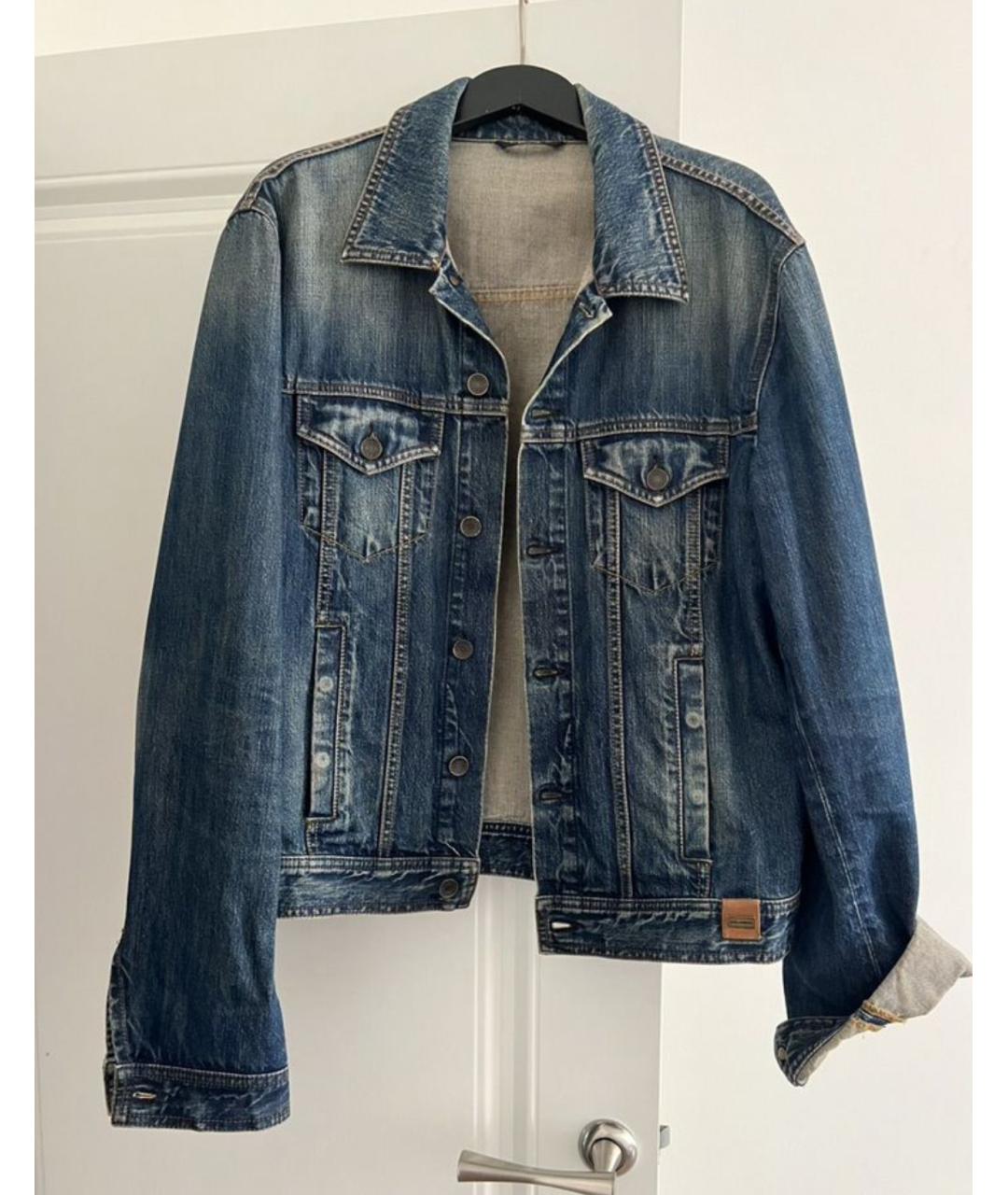 DOLCE&GABBANA Темно-синяя деним куртка, фото 6