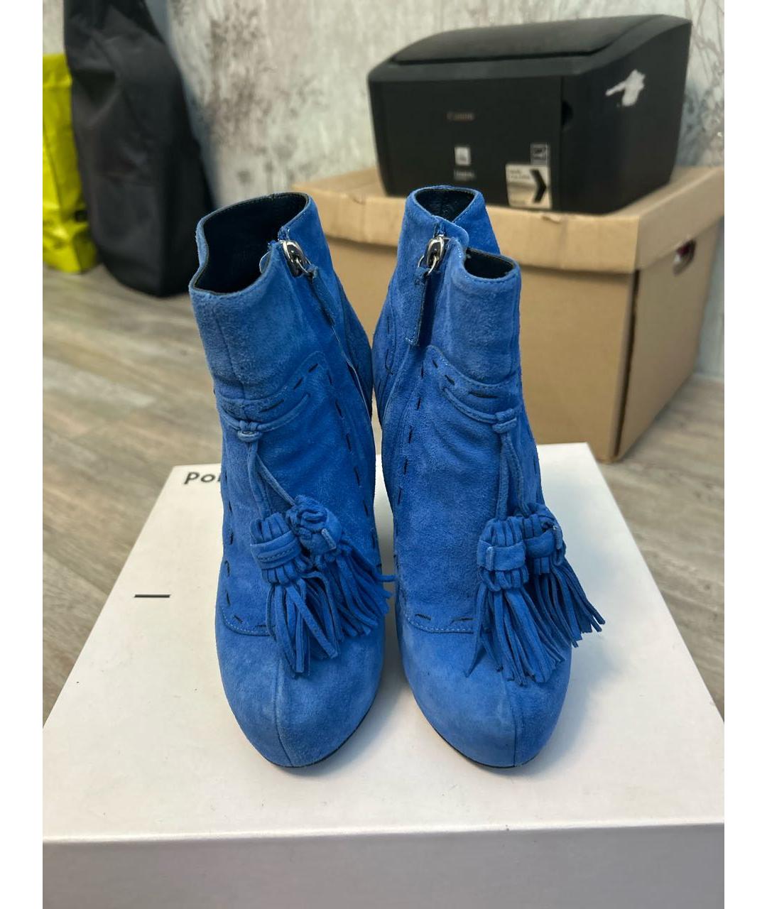 POLLINI Синие замшевые ботильоны, фото 2