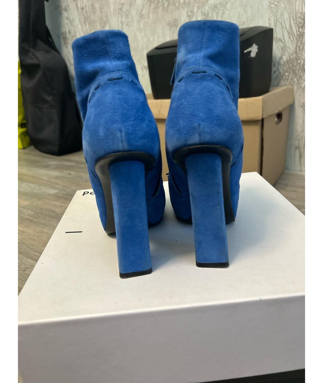 POLLINI Синие замшевые ботильоны, фото 4