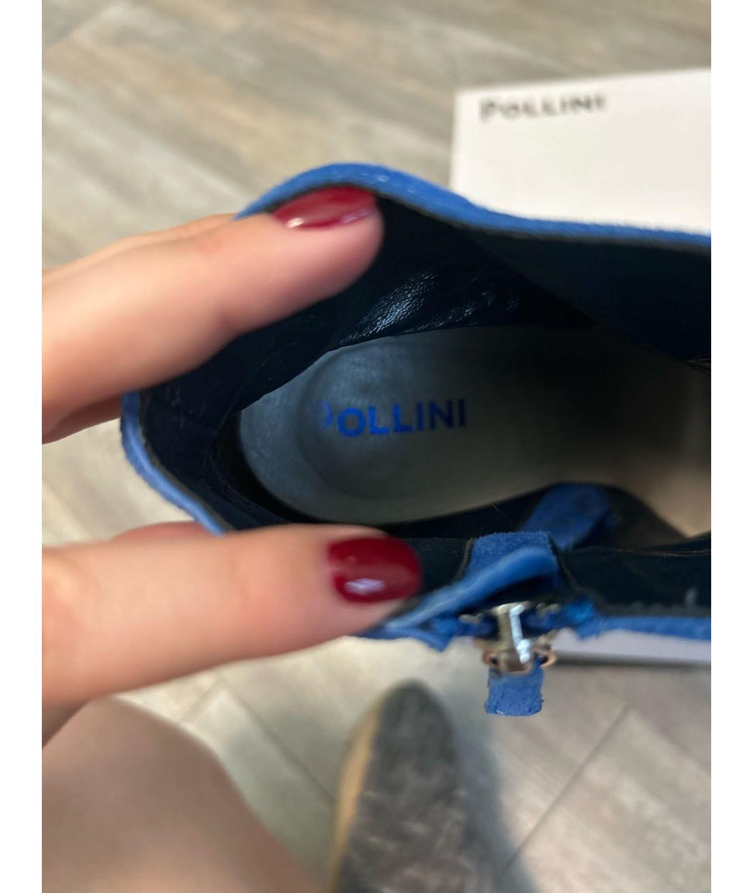 POLLINI Синие замшевые ботильоны, фото 5