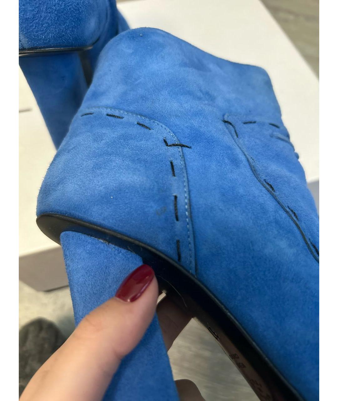 POLLINI Синие замшевые ботильоны, фото 7