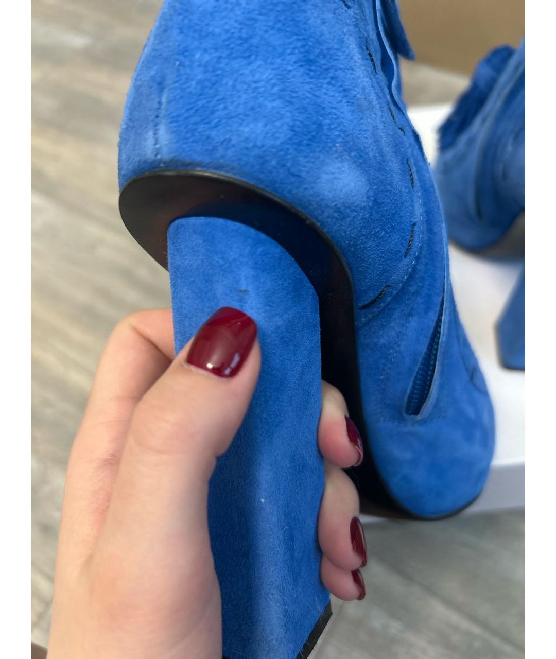 POLLINI Синие замшевые ботильоны, фото 6