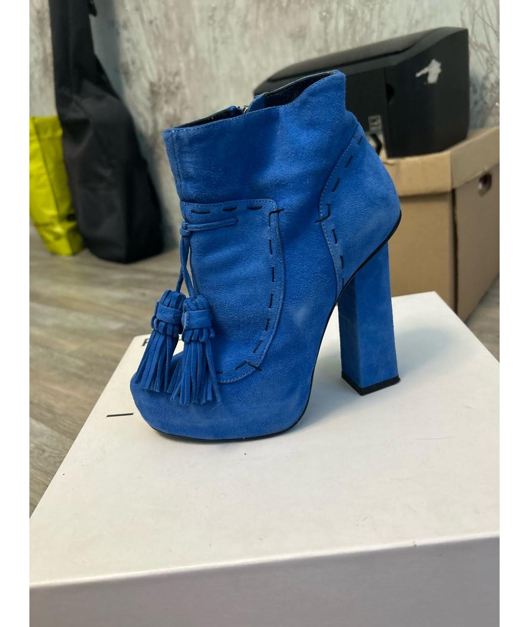 POLLINI Синие замшевые ботильоны, фото 9