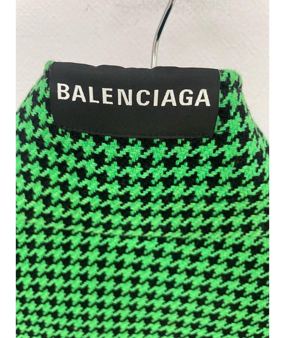 BALENCIAGA Зеленые шерстяное пальто, фото 4