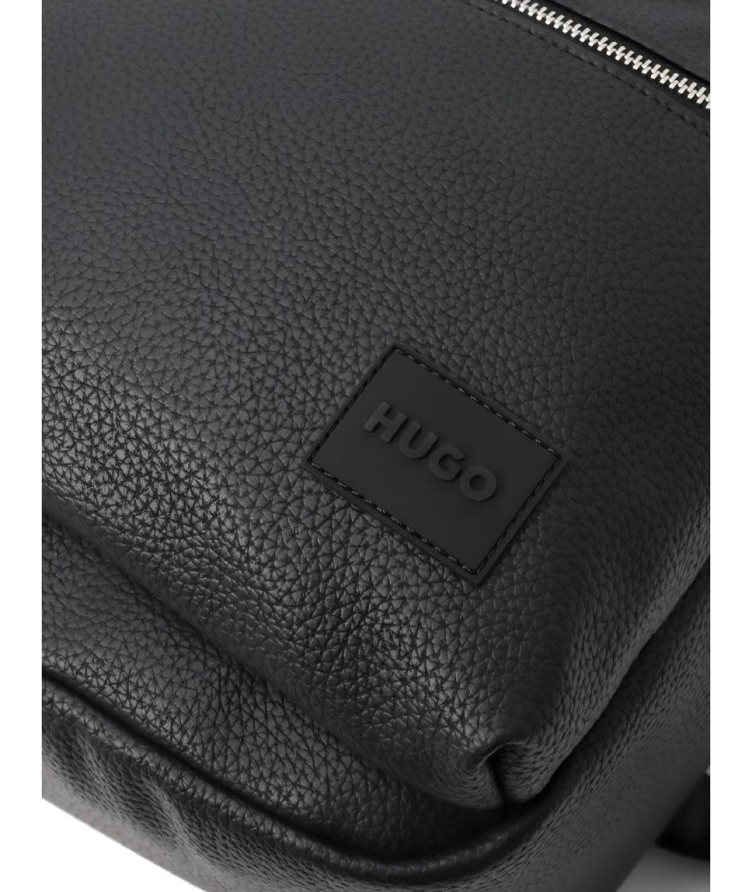 HUGO Черный рюкзак из искусственной кожи, фото 6
