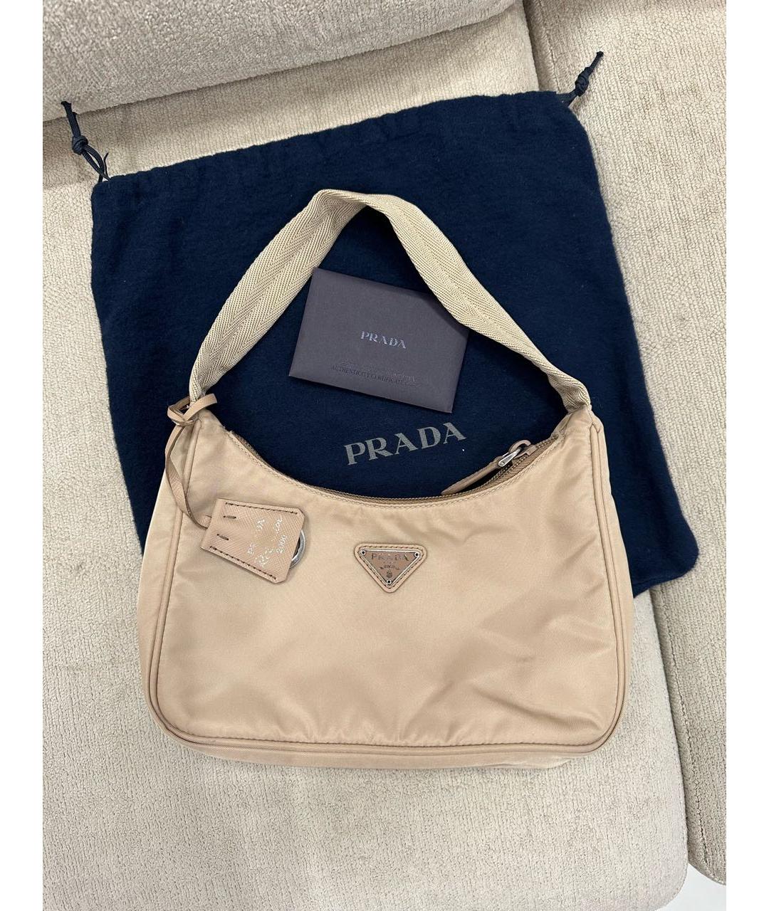 PRADA Бежевая сумка с короткими ручками, фото 9