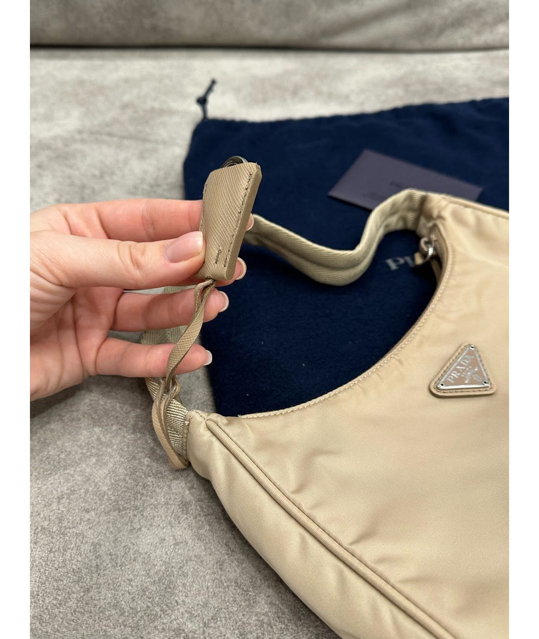 PRADA Бежевая сумка с короткими ручками, фото 5