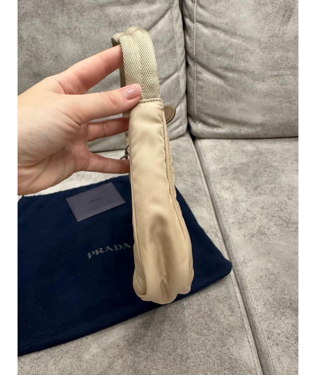 PRADA Бежевая сумка с короткими ручками, фото 6