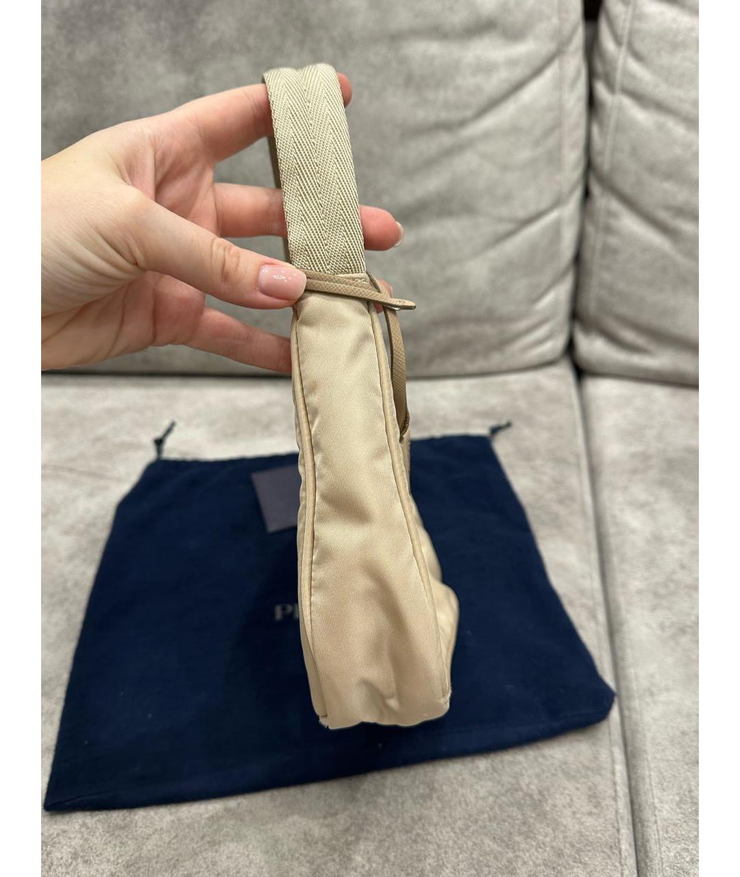 PRADA Бежевая сумка с короткими ручками, фото 8
