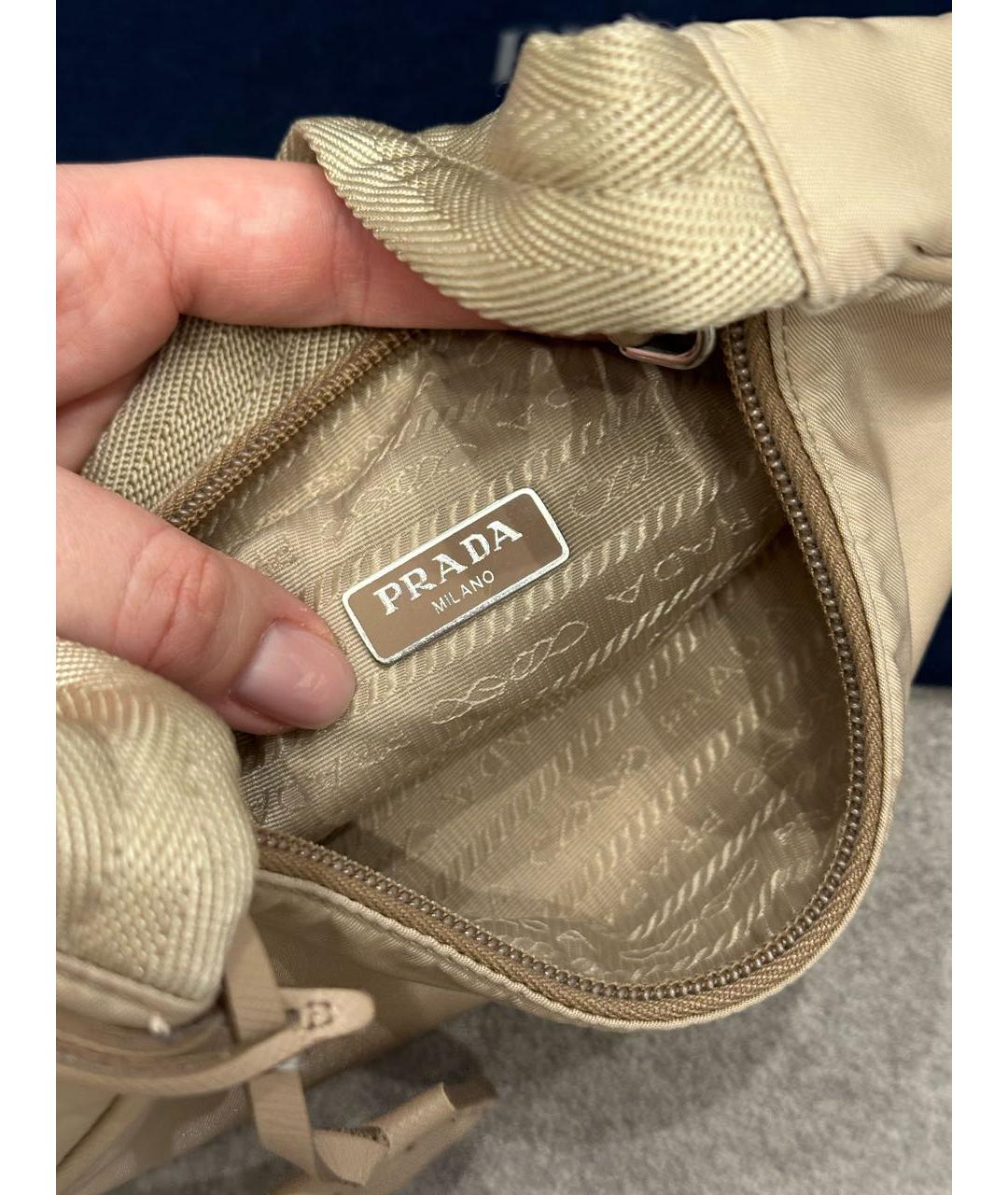 PRADA Бежевая сумка с короткими ручками, фото 7