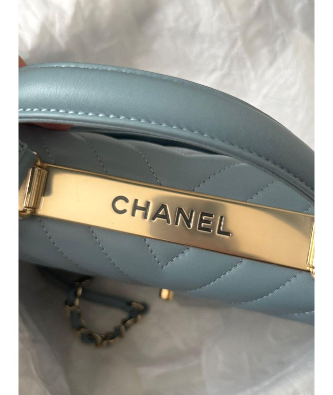 CHANEL Голубая кожаная сумка через плечо, фото 7