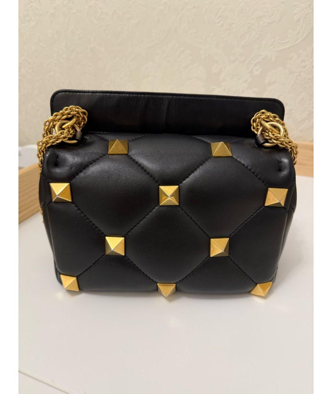 VALENTINO Черная кожаная сумка с короткими ручками, фото 3