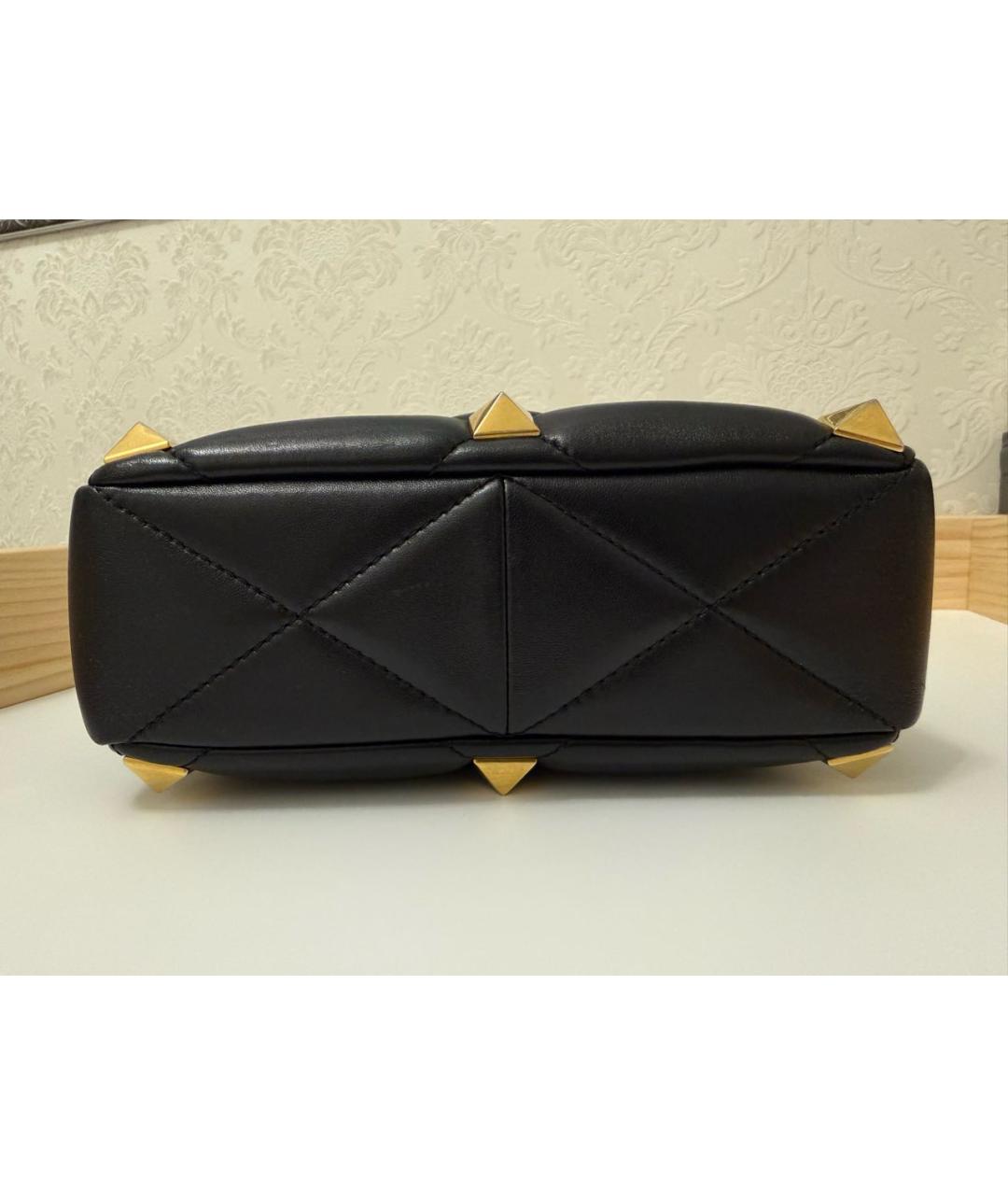 VALENTINO Черная кожаная сумка с короткими ручками, фото 4