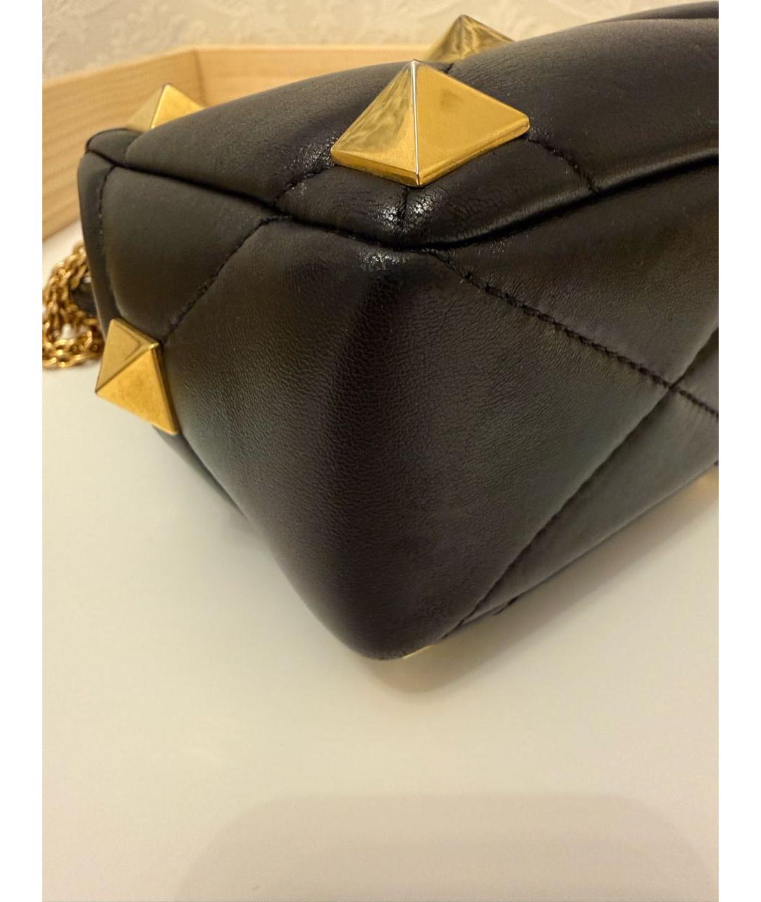 VALENTINO Черная кожаная сумка с короткими ручками, фото 6